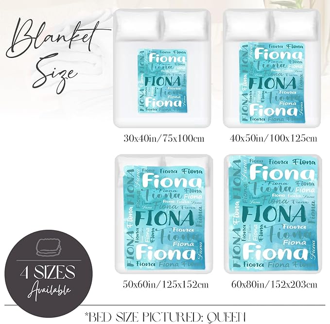 Personalized Custom Baby Blanket with Name for Girls Boys Kids Customized Flannel Blanket for Bed Nursery Room Baby Stroller