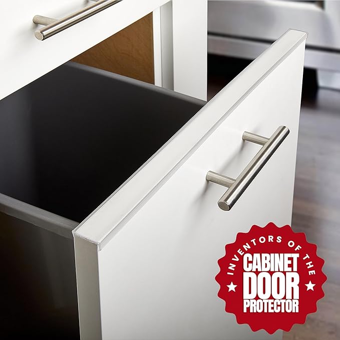 Cabinet Hero Slimline Cabinet Edge Protector - Prevents Chipping, Wear, Discoloration - Drawer Edge Guard, Bumper for Drawer - Easy Slip-On Installation - 3/4" Thick, 18" Length, Clear, Pack of 4