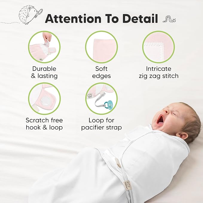 KeaBabies 3-Pack Organic Baby Swaddle Sleep Sacks - Swaddles for Newborns, Infant 0-3 Months, Baby Girls, Boys, Soft & Snug Newborn Sleep Sack, Nursery Swaddling Blankets (Candy)