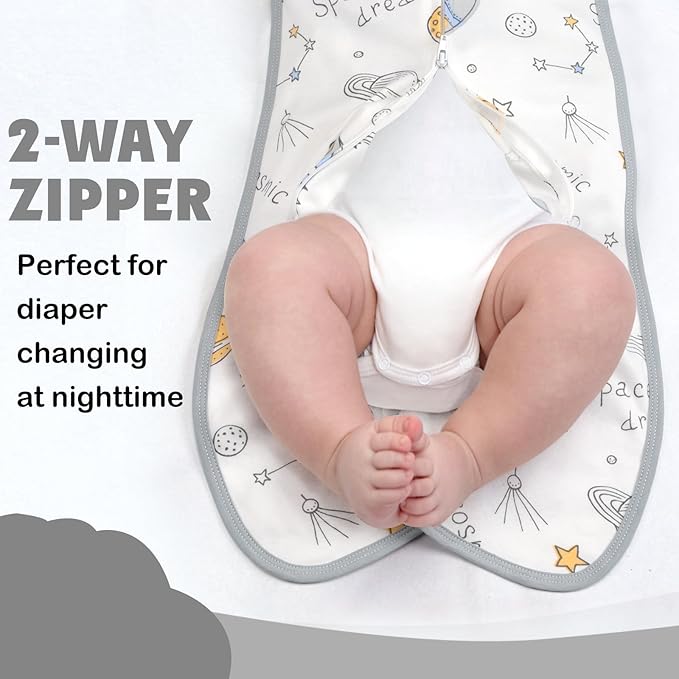 2 Pack Transition Swaddle with 2 Way Zipper, 2 in 1 Arms in/Out Transitional Arms Up Swaddle, 100% Cotton Newborn Swaddles Zipper Swaddles Baby Swaddling Sack Sleep Sack 0-3 Months