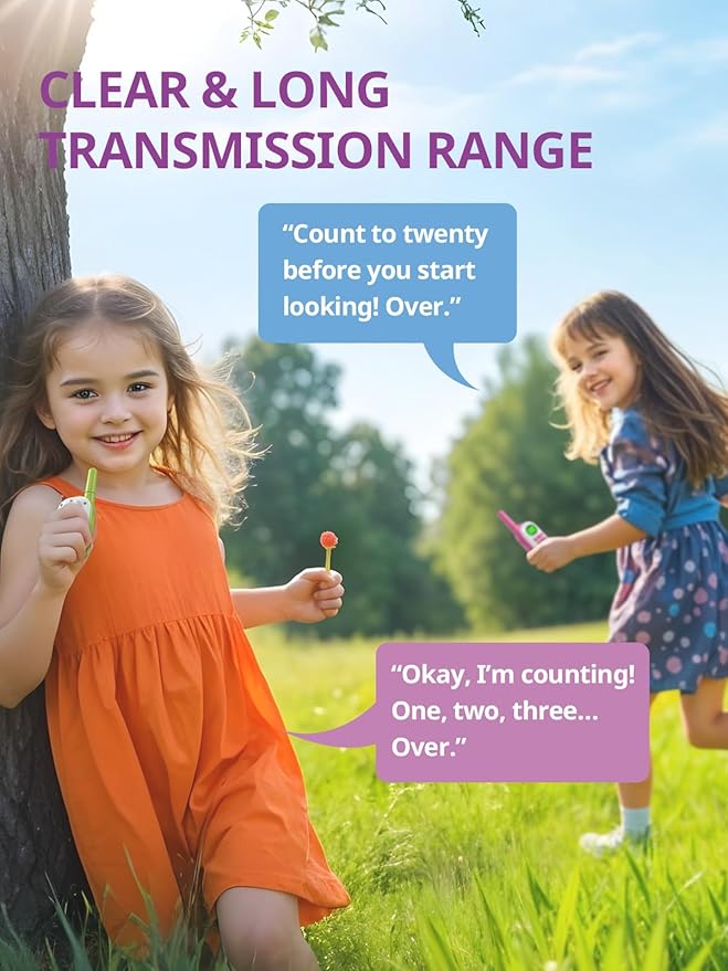 Walkie Talkies for Kids Rechargeable,Toys for Boys and Girls Ages 3-12, 3 Pack Long Range 2-Way Radios, Birthday Gifts,Christmas Stockings, Outdoor Play, Family Games, Hiking Camping Gear