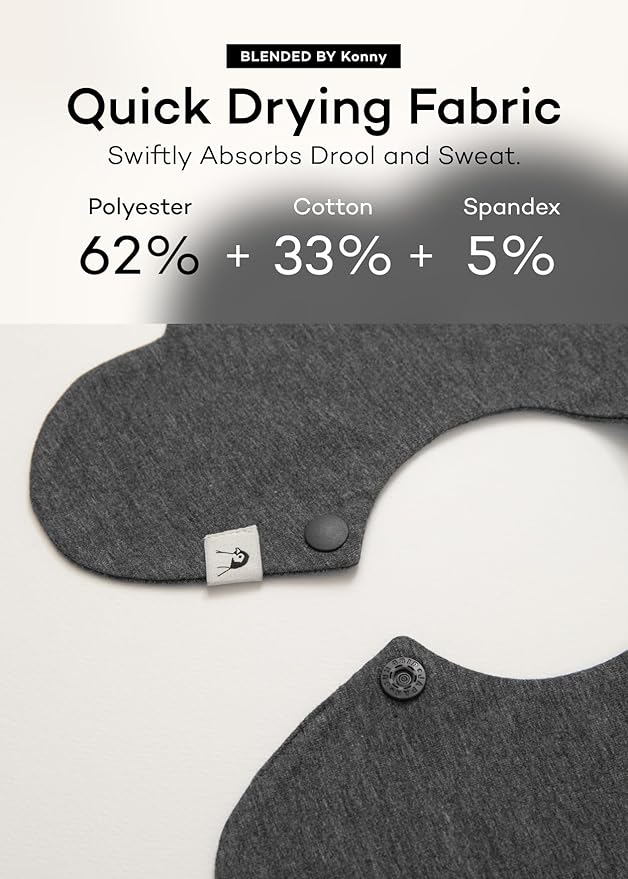 Konny Baby Bibs Set, 360 ° Rotate, Soft and Absorbent Bandana Drooling for Boys Girls baby Essentials