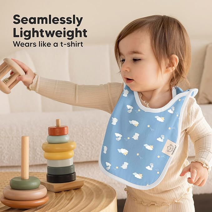 8-Pack Baby Bibs for Boys, Girls - Pullover Bibs for Drooling Teething Baby Girl & Boy Toddler, Newborn, Soft & Absorbent, Cute Colors, Large Torso Coverage Keep Infant Clean & Dry (Dreamers)