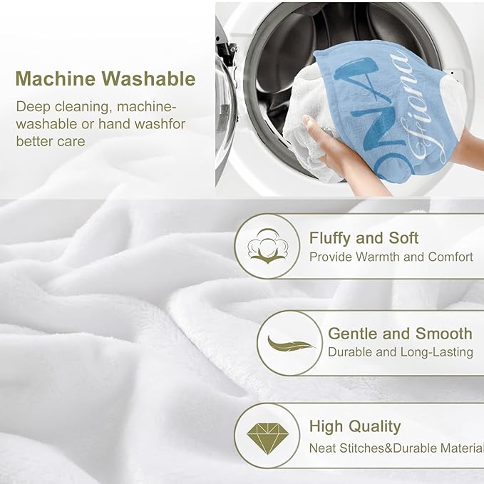 Personalized Custom Baby Blanket with Name for Girls Boys Kids Customized Flannel Blanket for Bed Nursery Room Baby Stroller