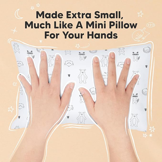 Mini Toddler Pillow with Pillowcase - 9x13 My Little Dreamy Travel Kids Pillow for Sleeping, Toddler Bed, Small, Tiny, Organic Cotton Pillowcase, Soft & Breathable, Kids 2-4 Years Old (KeaFriends)