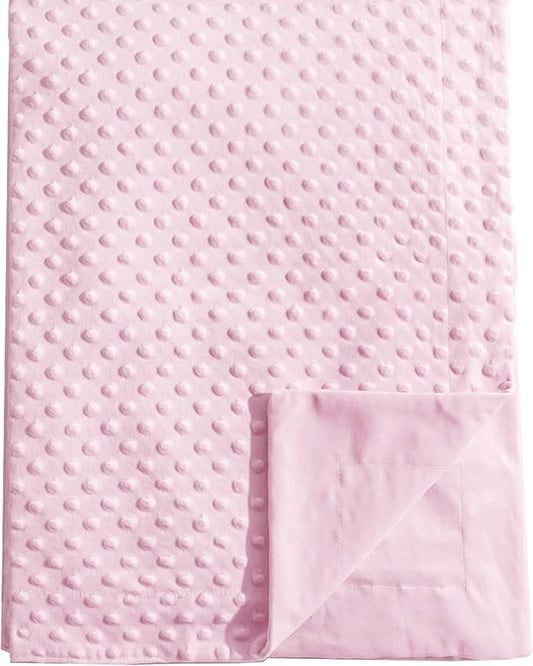 david's kids Micro Fleece Minky Baby Blanket for Girls with Double Layer and Soothing Raised Dots, 40x50 Inches Breathable and Soft Lightweight Receiving Blanket for Newborns, Pink