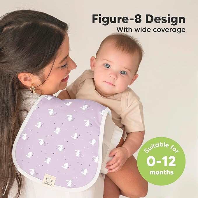 Organic Burp Cloths Baby Boy & Girl - 5-Pack Super Absorbent Cotton Burping Cloths for Babies, Soft & Plush Newborn Spit Up Rags, Infant Towels for Milk Spit Up, Unisex, Large 21" x 10" (Lunaris)