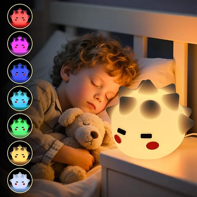 Cute Monster Lamp, 8 Color Changing and 20min Timer Nursery Nightlights, Soft Silicone Touch Lamps for Kids Room, Boys and Girls for Kids Sleep