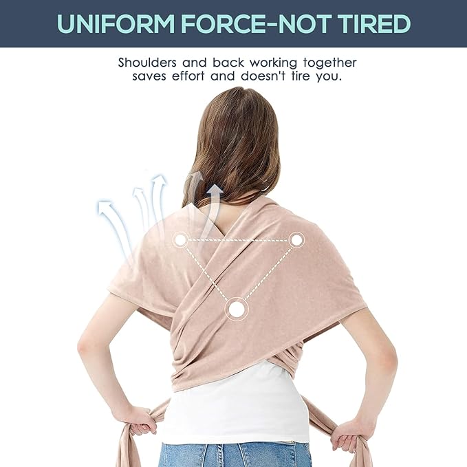 Baby Wraps Carrier, Jeroray Baby Carrier,Hands Free Infant Carrier, Lightweight,Breathable,Softness,Stone Grey