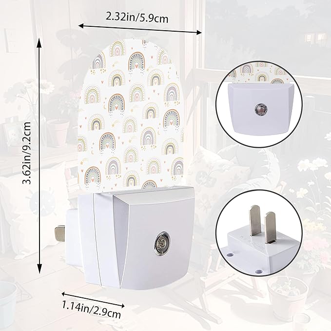 Groovy Rainbow Night Light,Night Lights Plug into Wall with Dusk to Dawn Sensor,Lamp for Bedroom Bathroom Hallway Nightlight for Women Girls