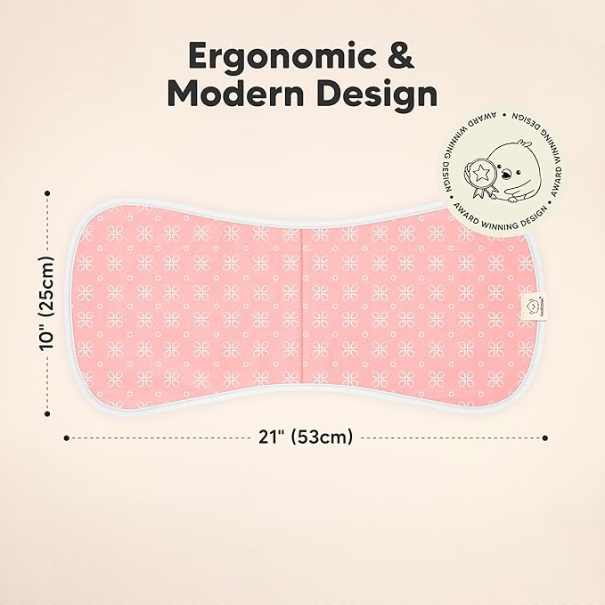 Organic Burp Cloths Baby Boy & Girl - 5-Pack Super Absorbent Cotton Burping Cloths for Babies, Soft & Plush Newborn Spit Up Rags, Infant Towels for Milk Spit Up, Unisex, Large 21" x 10" (Blush)