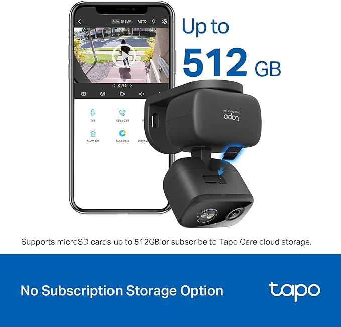 Tapo 2K 3MP Pan/Tilt Indoor/Outdoor Security Camera, Free Person/Baby Cry Detect & Track, 360° View, Color Night Vision, SD/Cloud Storage, Works w/Alexa & Google Home, HybridCam 360, Black (2-Pack)