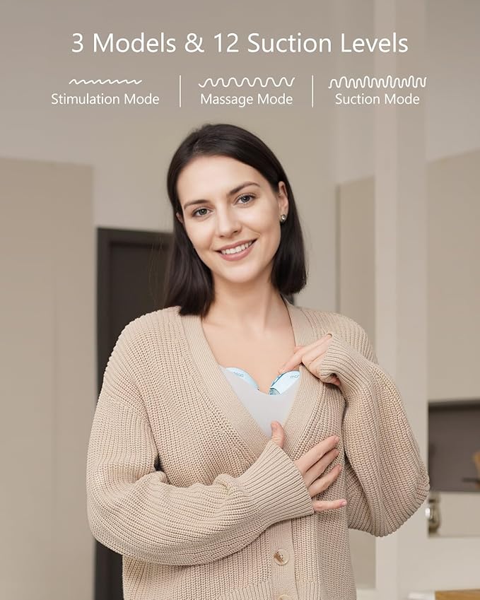 Wearable Breastfeeding Pump, Breast Pump Hands Free with 3 Modes & 12 Levels, Portable Electric Breast Pump Quiet & Lightweight for Travel, 18/21/24mm, 2 Pack, Blue