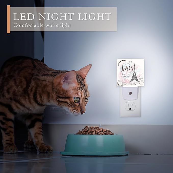 Eiffel Tower Night Light,Paris Night Lights Plug into Wall for Boys Girls Bedroom Decorative Half Round Nightlight Led Lamp 0.5W Sleep Friendly