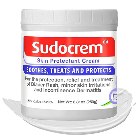 Sudocrem Diaper Rash Cream for Baby's Skin, Triple Action Diaper Rash Paste that Soothes, Treats and Protects, 15.29% Zinc Oxide Cream - 8.8oz (250g)