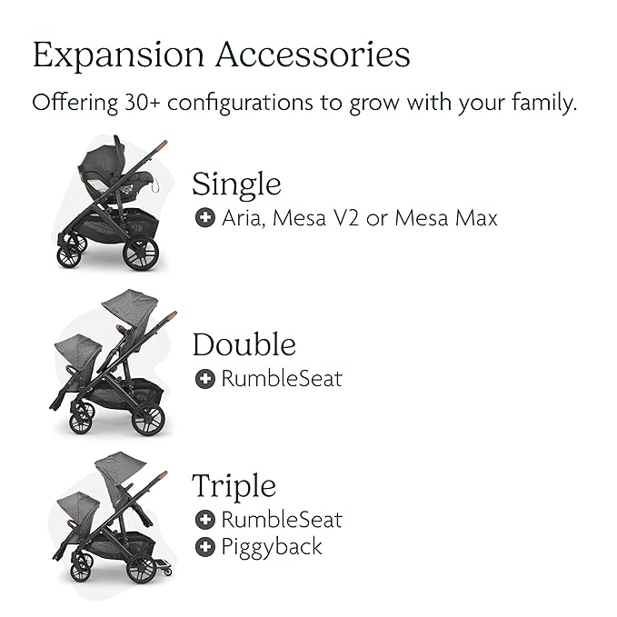 UPPAbaby Vista V3 Stroller + Bassinet V3 - Convertible Single-to-Double Stroller System- Bassinet, Toddler Seat, Bug Shield, Rain Shield Included - Declan (Oat Mélange/Silver Frame/Chestnut Leather)