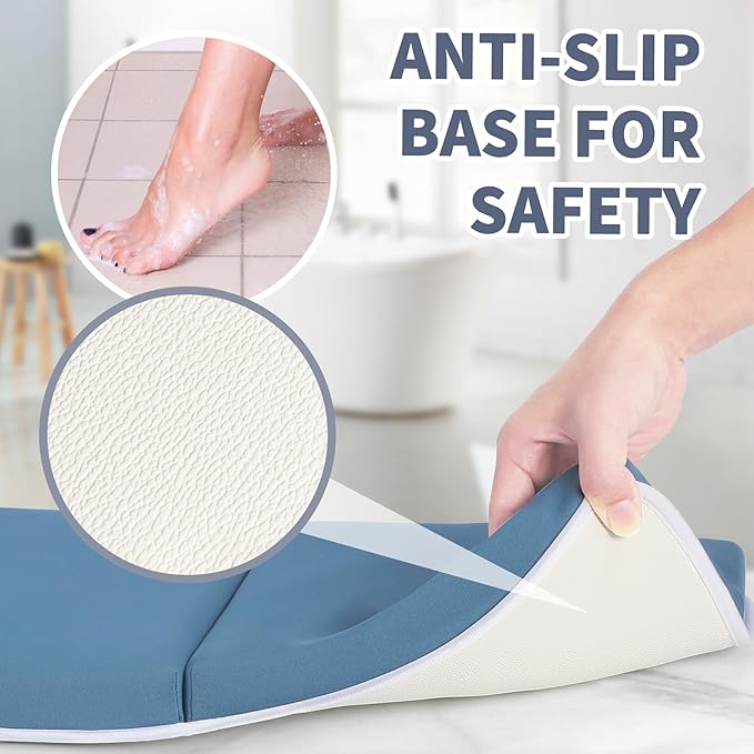 URMYWO Bath Kneeler and Elbow Rest Pad Set - 1.5" Thick Baby Bath Kneeler Pads with Toys Organizer, Anti-Slip Cozy Knee & Arm Support Bathtub Mat, Quick Dry Kneeling Pad for Baby Bath Time