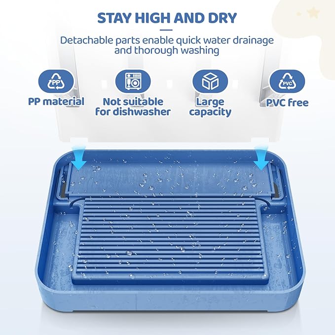 Baby Bottle Drying Rack, Baby Bottle Organizer for Countertop, Bottle Holder for Baby- Space Saving Standing Drying Rack for Baby Bottles and Brushes Part Cleaning (Blue)