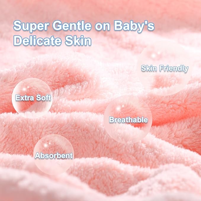 Toddler Towels with Hood for Girls,Soft Premium Coral Fleece Girl Bath Towel-Ultra Absorbent for Baby Cozy and Warm-Bath Essential for Newborn, Infant and Children, Pink Unicorn