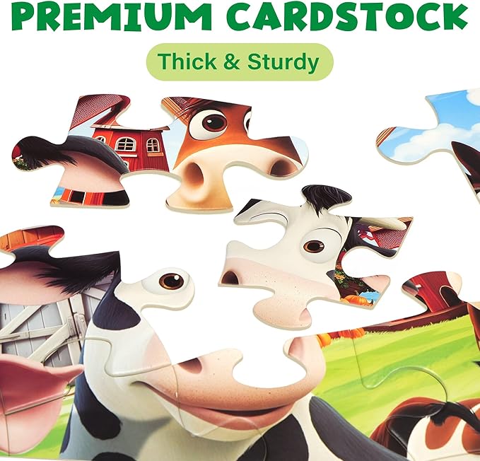BenBen Floor Puzzles for Kids, 48 Piece 2 x 3 feet Farm Animals Puzzles for Kids Ages 4-6, Large Jigsaw Puzzles for Toddlers, Birthday Gift for Girls Boys