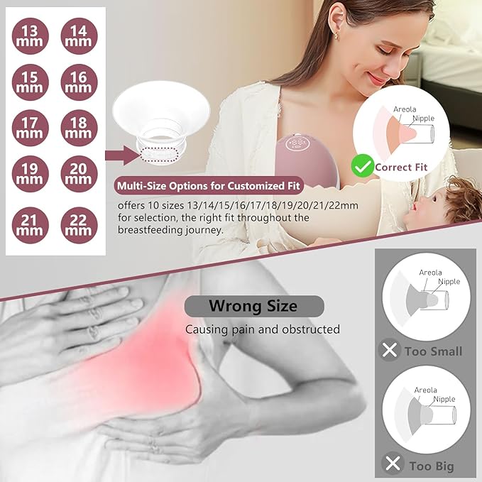 4pcs Flange Inserts 14mm Compatible with Momcozy M9/M6/M5/V1 Pro/V2 Pro/S12 Pro/S9 Pro Wearable Breast Pump, for Momcozy Breast Pump Replacement Parts, Reduce 24mm Nipple Tunnel Down to 14mm