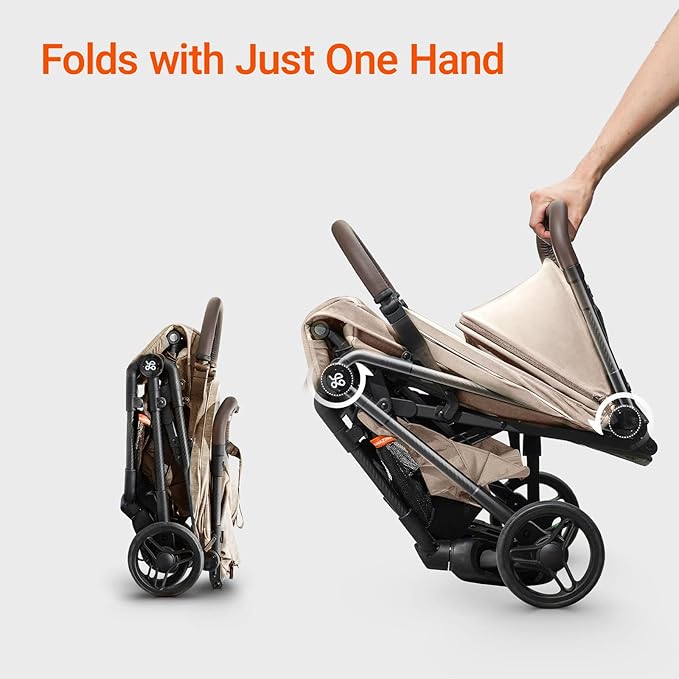MAMAZING Lightweight Baby Travel Stroller with Carbon Fiber Frame, Compact & Airplane-Friendly, One-Handed Folding Design, 11.6 lbs, Perfect for Toddlers, Simply Taupe