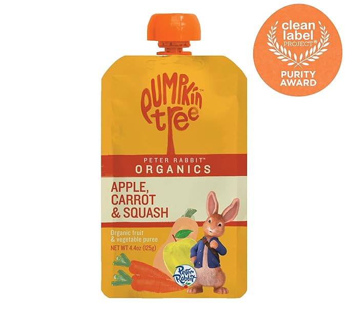 Pumpkin Tree Peter Rabbit Organics Apple, Carrot and Squash Puree, 4.4 Ounce (Pack of 10)