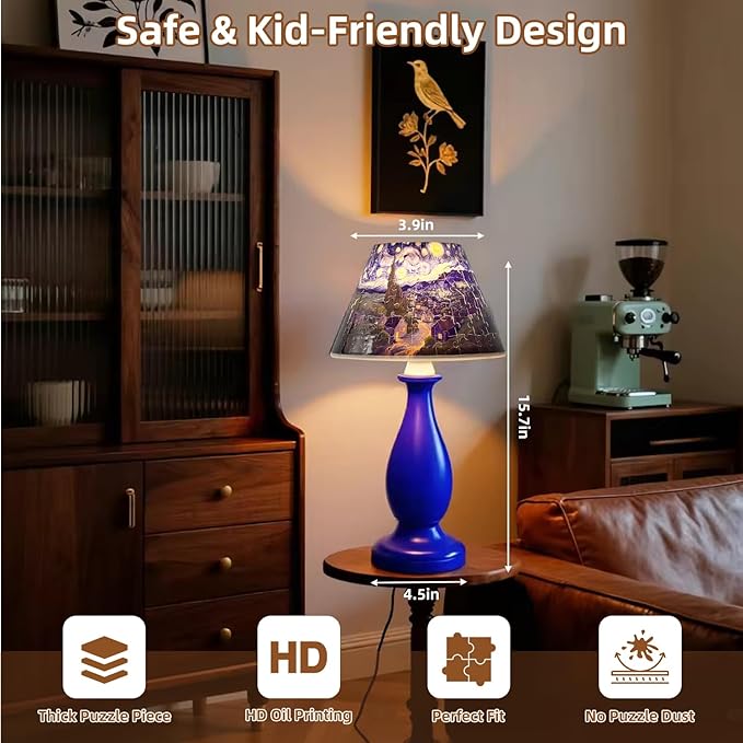 3d Puzzle Night Light, 3d Puzzle for Adults & Kids, 124 PCS 3D Puzzles for Kid Ages 8-13, 3D Jigsaw Puzzles with LED Light for Kids Room, Bedside Table Lamp, Gifts for Kid, Adult, Women, Teen