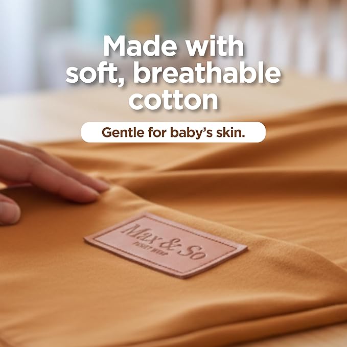 Baby Wrap Carrier - Premium Cotton Baby Carrier Wrap for Newborn to Toddler- Infant Carrier- Baby Holder One Size Fits All with Front Pocket by Max&so