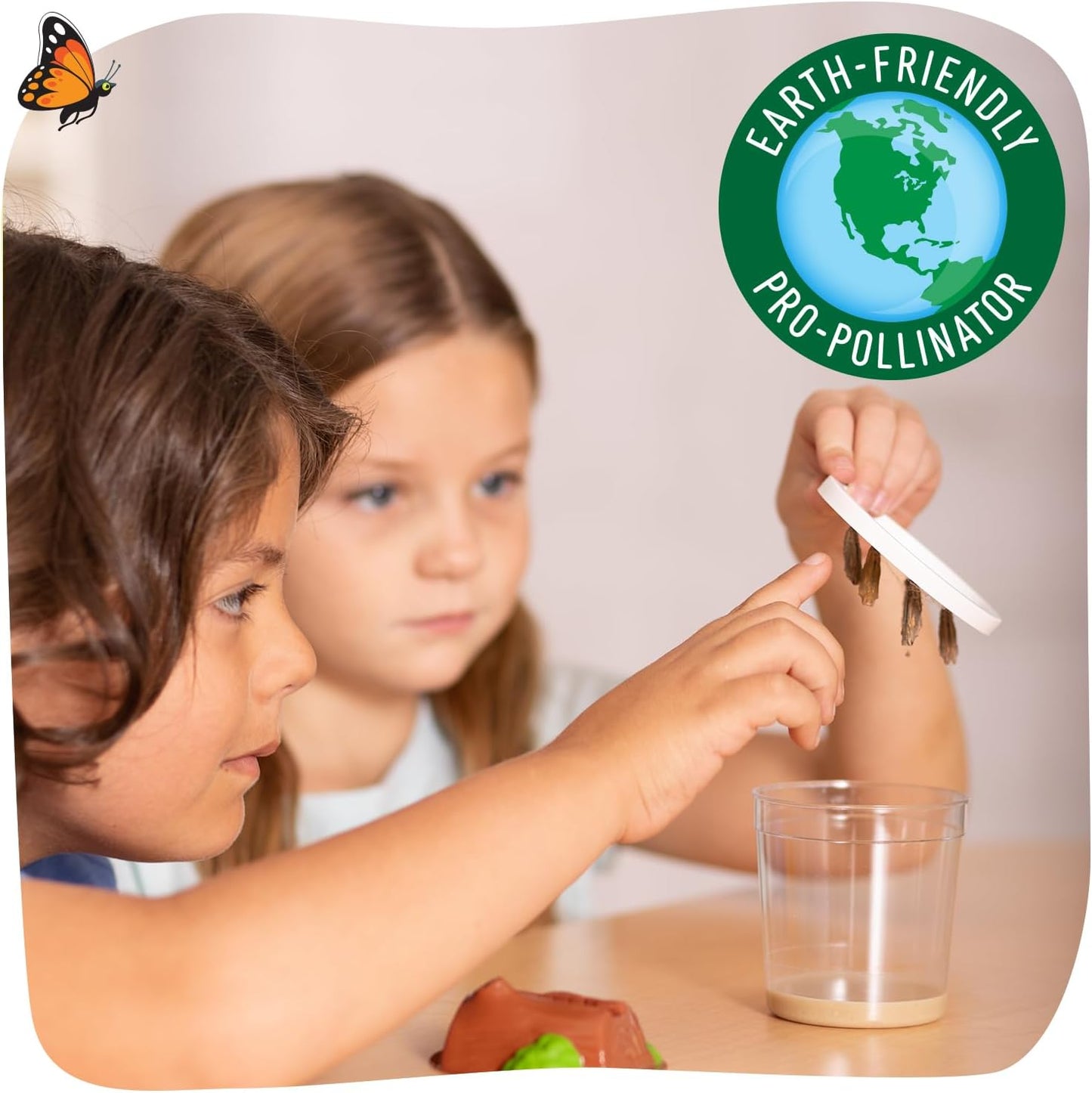 Insect Lore Butterfly Garden Kit with Live Caterpillars – Grow 10 Painted Lady Butterflies - STEM Learning Activity, Habitat with Journal, Stickers, Seeds & Figurines - As Seen on TV