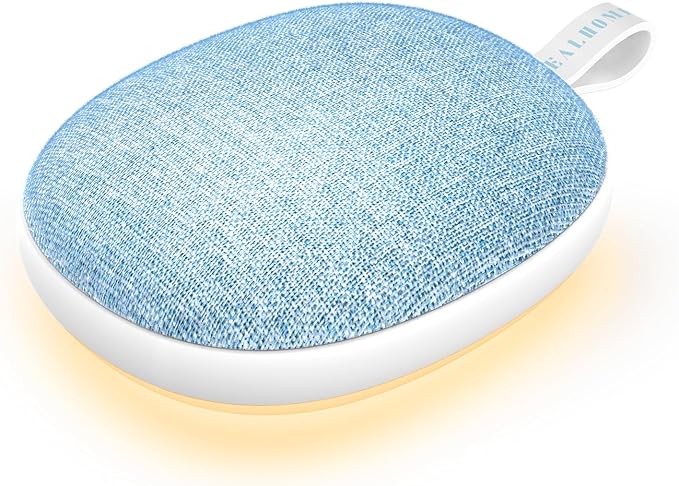 Portable White Noise Sound Machine: Baby Sleep Soother, Bluetooth Speaker, Rechargeable Battery, 4-Speed Timer, 6 Soothing Sounds Adult Therapy Aid for Trave (Blue, Portable)