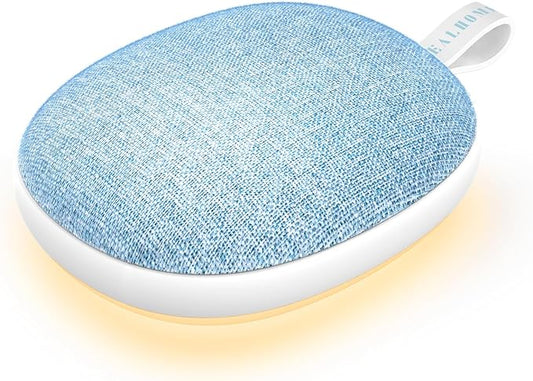 Portable White Noise Sound Machine: Baby Sleep Soother, Bluetooth Speaker, Rechargeable Battery, 4-Speed Timer, 6 Soothing Sounds Adult Therapy Aid for Trave (Blue, Portable)