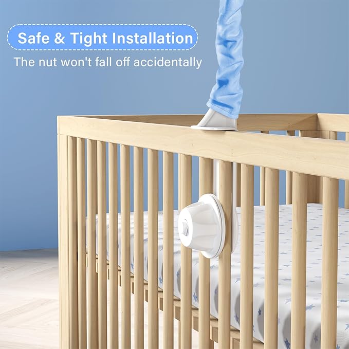 Crib Mobile for Baby, Blue and White Airplane & Weather Theme, Mobile for Crib with 35 Lullabies & 3 Modes Rotating Music Box, Nursery Decoration for Infant Boys and Girls