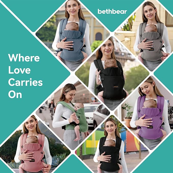 Baby Carrier Newborn to Toddler, 7-45 lbs with Natural Material, Ergonomic Design,Versatile and Adjustable,Hands Free for Moms&Dads,Purple