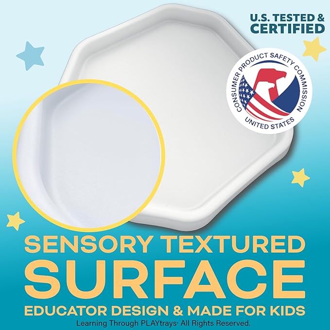 White Tuff Tray for Kids, Sensory Play Tray with Textured Surface, Sand and Water Table, Sensory Bin for Toddlers