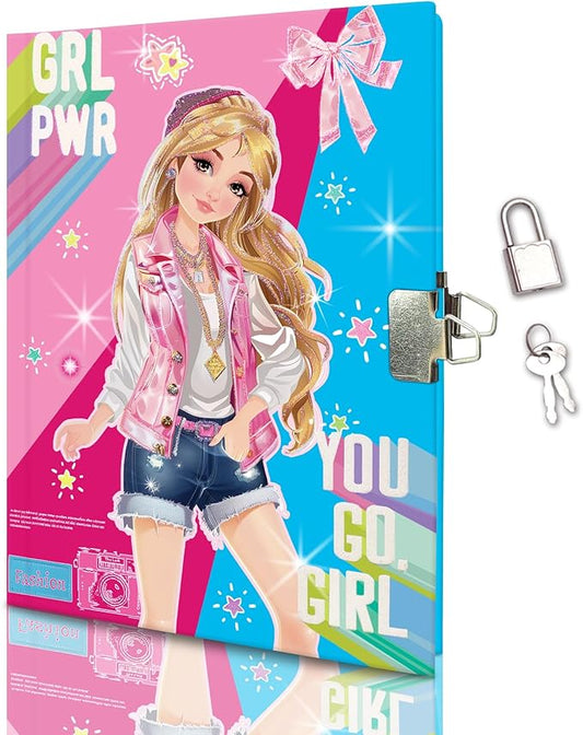 Girls Diary with Lock for Kids, 7x5.25 Inches 160 Lined Pages Secret Pink Girly Notebook for Girls Journal with Lock for Kids Pre School Writing Drawing Cute Girls Gifts for Birthday