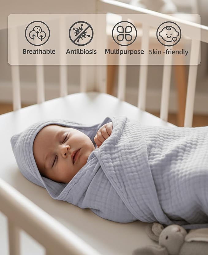 3-Pack Hooded Baby Towels for Newborn 100% Cotton Soft Babies Blanket Toddler and Kids Bath Towel Baby Essentials