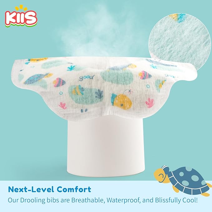KIIS Disposable Baby Bibs for Baby Boys and Girls - Individually Packaged - Hygienic, Soft and Leakproof (20 PCS / 60 PCS)