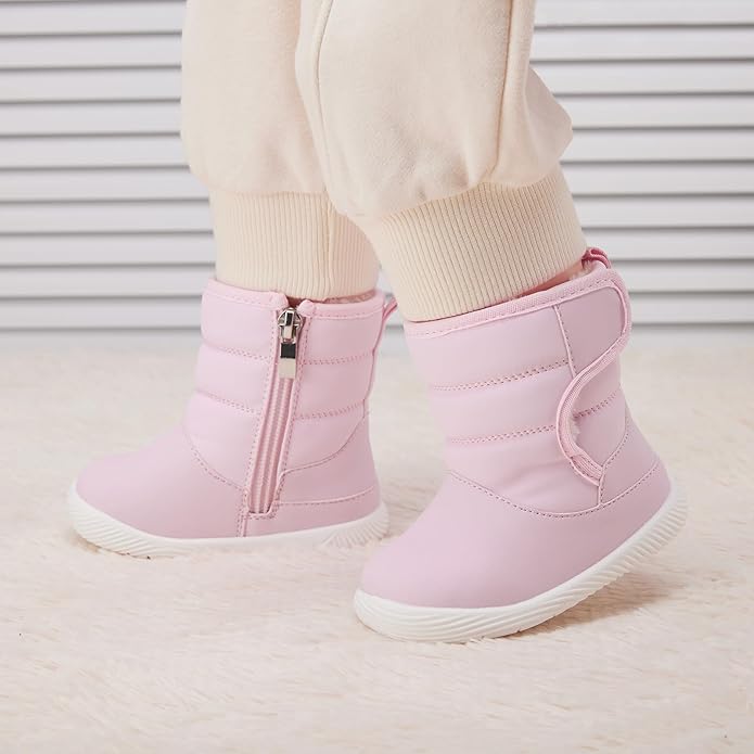 BMCiTYBM Baby Boy Girl Snow Boots Waterproof Winter Warm Booties Nonslip Lightweight Outdoor Shoes for First Walkers 6 9 12 18 24 Months(Infant/Toddler)