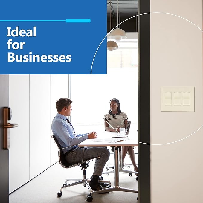 LIDER Brushed Finish Decorator Switch Cover, Screwless Wall Plate, Mid-Size 3-Gang 4.88" x 6.77", Unbreakable Polycarbonate Thermoplastic, UL Listed, LSWP-33M-BLA, Brushed Light Almond