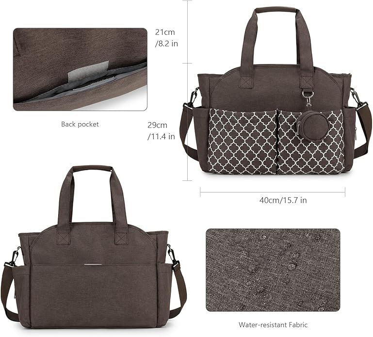 Lmbabter Diaper Bag Tote with Changing Station Upgrade Multi-Function Baby Bag with Adjustable Shoulder Strap