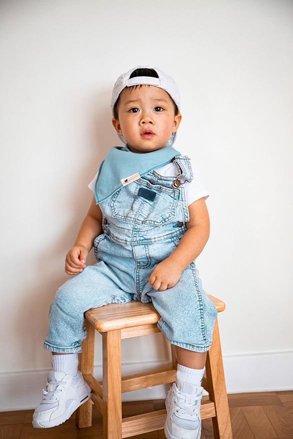 Blue Wren Magnetic Bandana Drool Bibs 5-pack - Magnetic Closure Baby Bibs - Safe, Easy, Chic Teething Bib