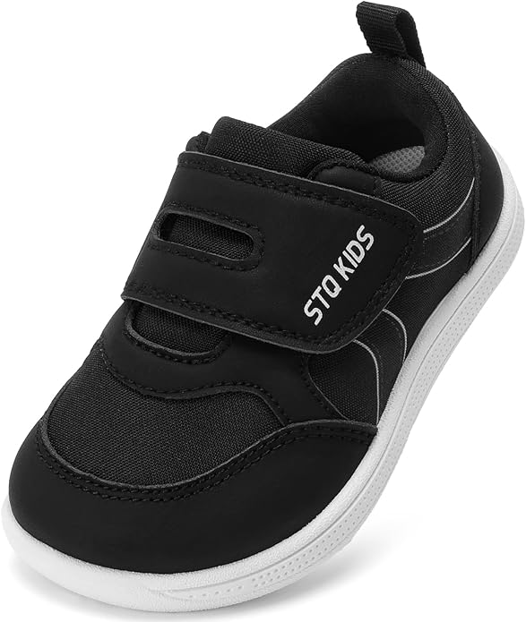 Toddler Wide Toe Box Barefoot Shoes Boys Girls Sneakers Kids Tennis Shoes Preschool Non Slip Lightweight Comfortable First Walking Shoes Running Outdoor Activities