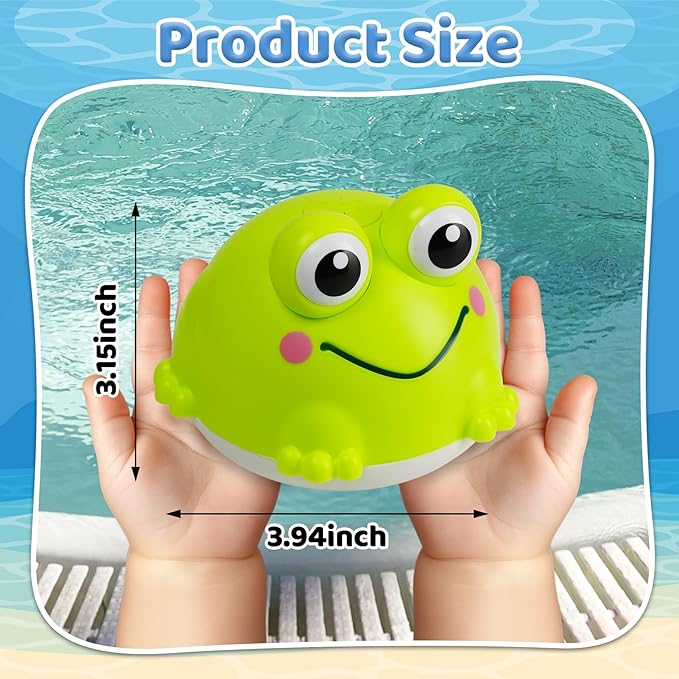 Light Up Bath Toys for Kids Ages 1-3,Rechargeable Frog Bath Toy Sprinkler for Babies 6-12 Months,Water Pool Bathtub Fountain Toys,Infant Toddlers Boys Girls Birthday Gifts