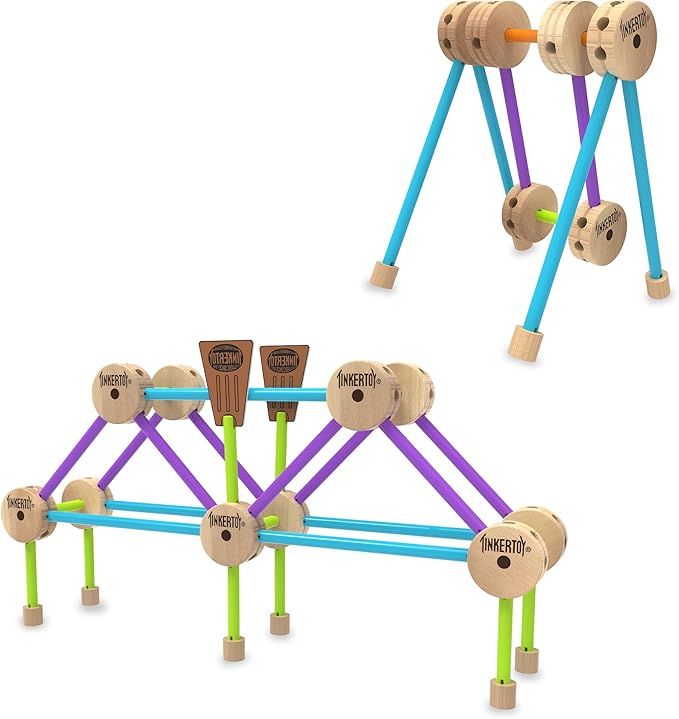 TINKERTOY - Retro Building Set Tin - 50 Pieces