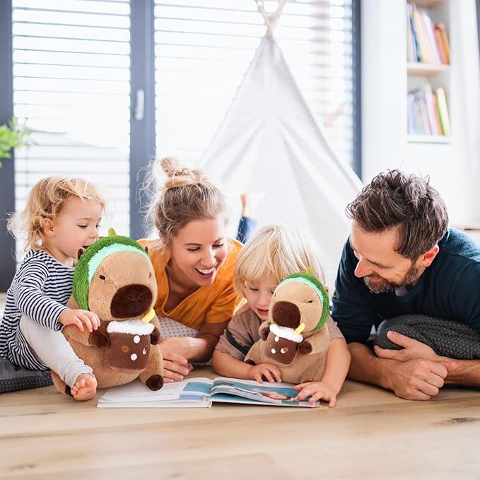 Achwishap Capybara Plush,Cute Plushies Capybara Stuffed Animals,Capybara Plush Toys,Kawaii Plushie Stuffed Toy with Avocado Hat Plushies Gift for Kids Adults Birthday(Capybara with Avocado Hat,12”)
