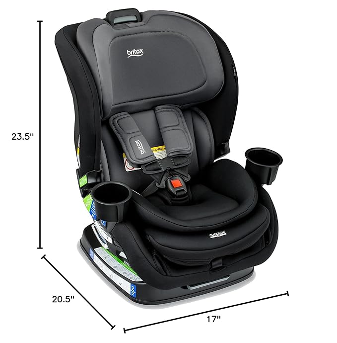 Britax Poplar Convertible Car Seat, 2-in-1 Car Seat with Slim 17-Inch Design, ClickTight Technology, Stone Onyx