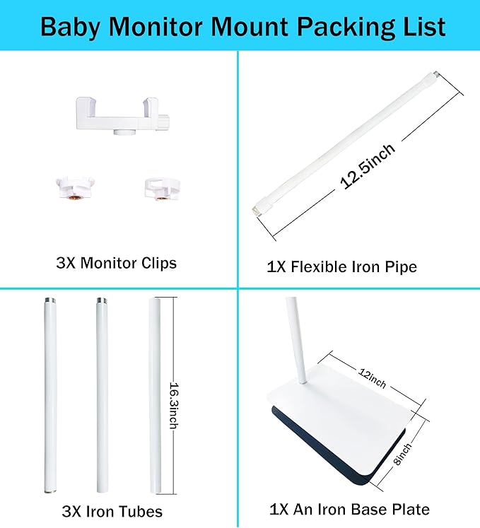 GUCHO Baby Monitor Mount Floor Stand Holder Compatible with Hello Baby,Infant Optics DXR-8 Pro,Nanit Pro,UKSUP,Vtech,OKAIDI Baby Monitor, Adjustable Universal Baby Monitor Mount