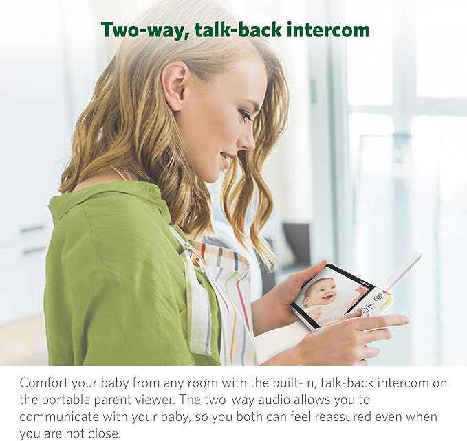 LeapFrog LF930HD Baby Monitor, 7” 720p HD Display,Video Baby Monitor with Camera and Audio, 1080p Smart Remote Access,360° Pan & Tilt,Color Night Light &Vision, Two-Way Intercom