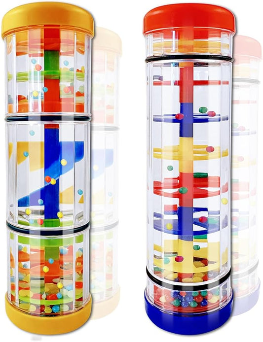 LOOIKOOS Rainmaker Rain Stick Musical Instrument for Babies,Baby Rattle Shaker Sensory Developmental Toy,Raindrops Music Instrument Toddler Musical Toys for Kids